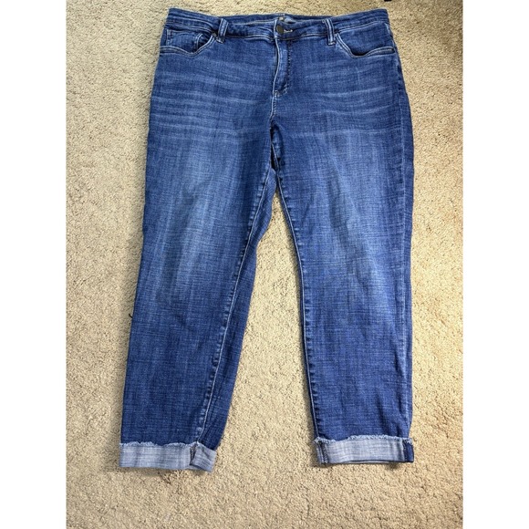 Kut from the Kloth Denim - Kut from the Kloth Ankle Straight Leg Cuffed Jeans Women 20W Blue Denim
